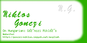 miklos gonczi business card